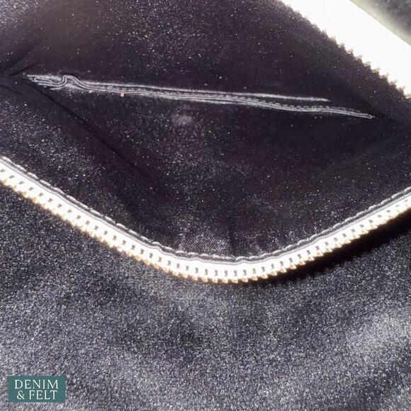 Henri Bendel Black Pebbled Leather Wristlet Clutch Purse Gold Hardware Rare - Picture 10 of 10